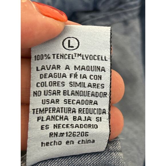 Just Living Womens L Tencel Lightweight Tie Waist Wide Leg Denim Jeans NEW - Picture 6 of 7